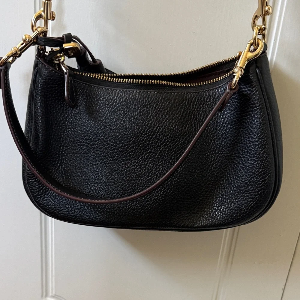 Coach Black Pebbled Leather Crossbody Bag - Picture 3 of 6